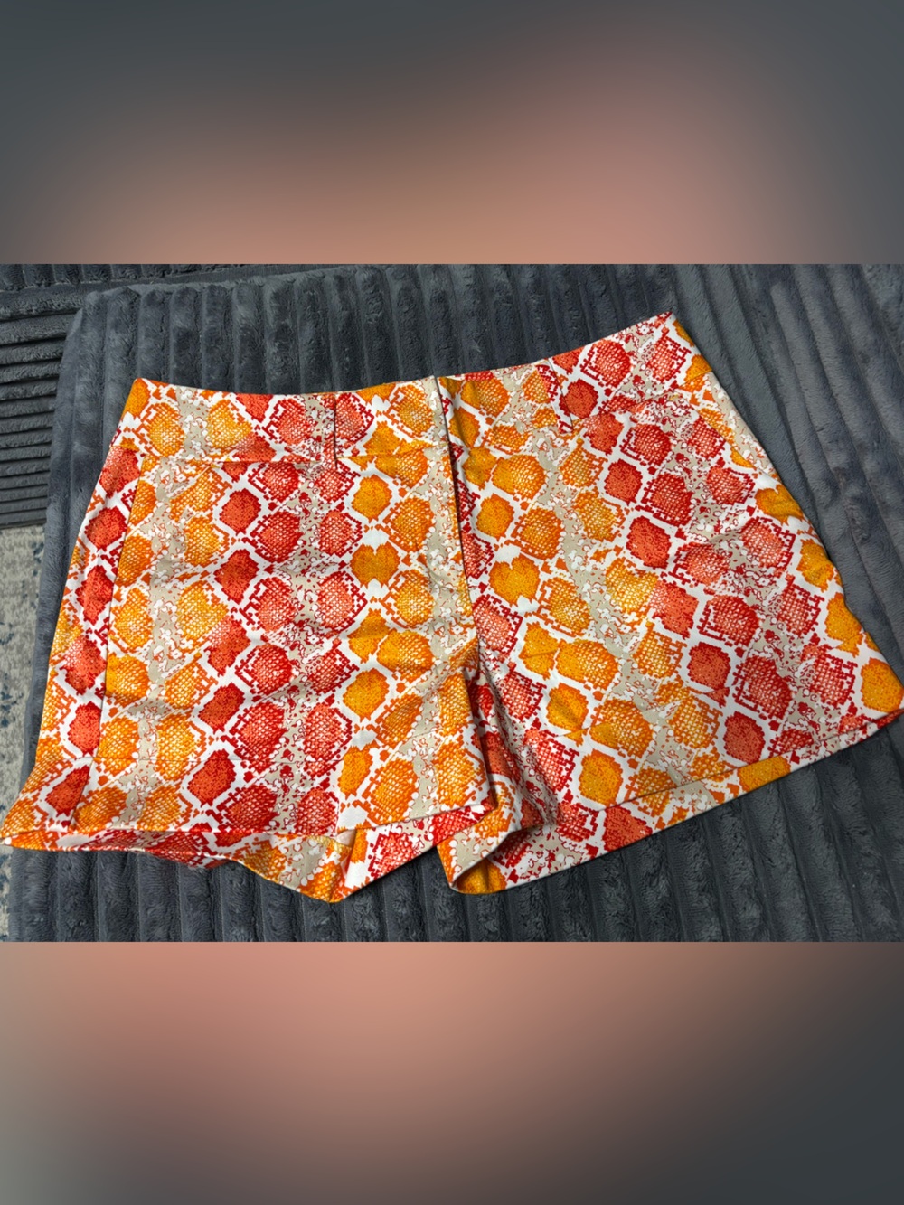 New York & Company Orange and Red Patterned Shorts